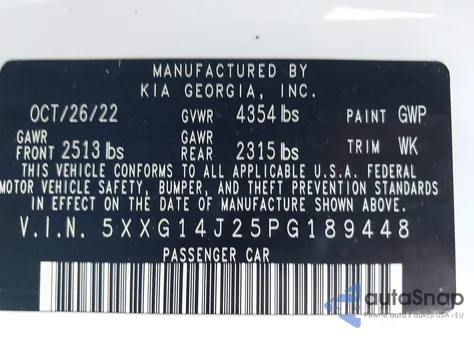 2023 Kia K5 Lxs from USA, damaged, VIN 5XXG14J25PG189448